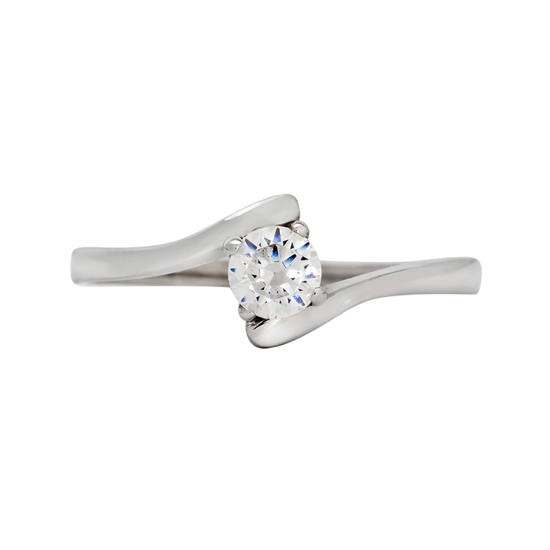 Anillo en oro blanco de 18 Kilates, con zircón central