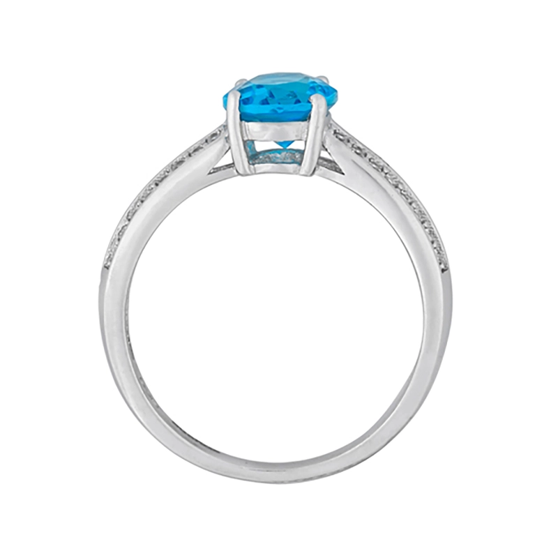Anillo en plata Ley 925, con cristal central y decoración en cristales, de la coleccion Sueños