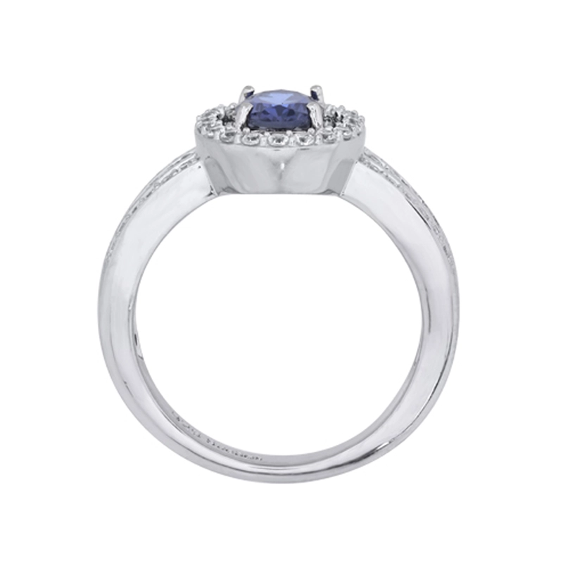 Anillo en plata Ley 925, con cristal central y decoración en cristales, de la coleccion Sueños