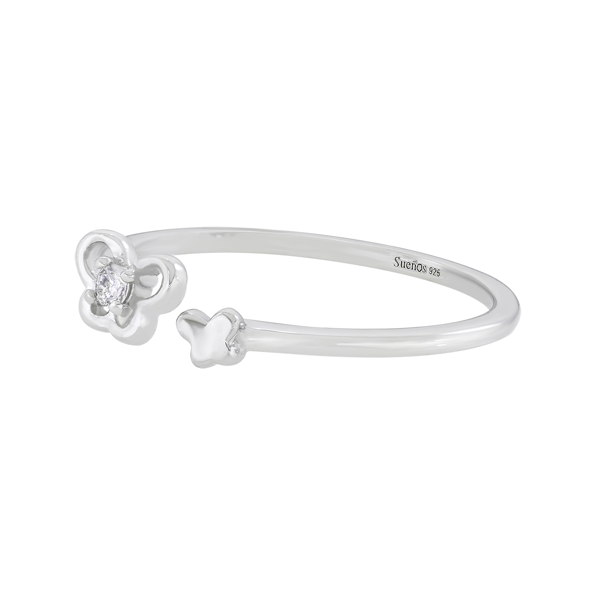 Anillo en plata Ley 925, con cristal central, de la coleccion Sueños
