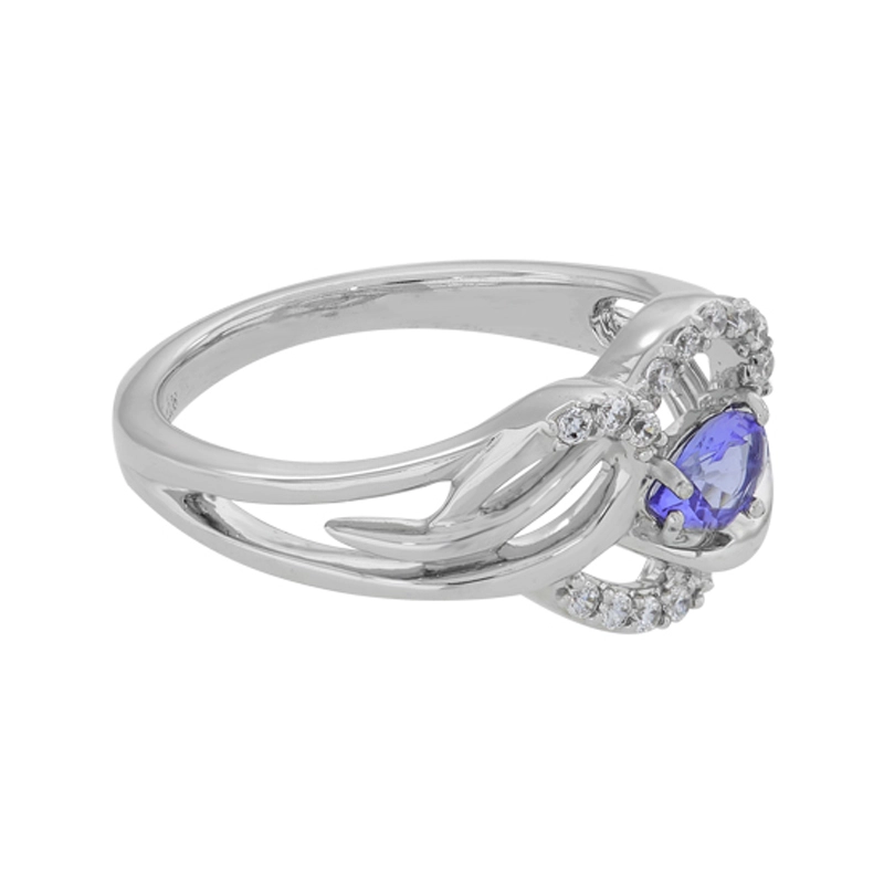 Anillo en plata Ley 925, con cristal central y decoración en cristales, de la coleccion Sueños