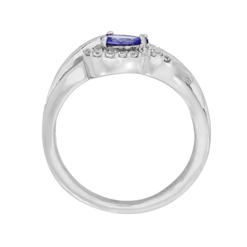 Anillo en plata Ley 925, con cristal central y decoración en cristales, de la coleccion Sueños