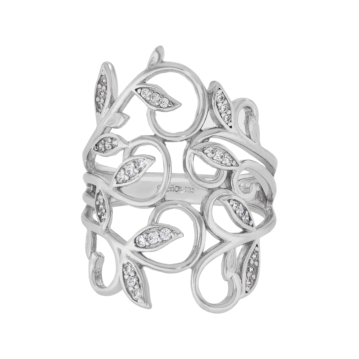 Anillo en plata Ley 925, con cristales, de la coleccion Sueños