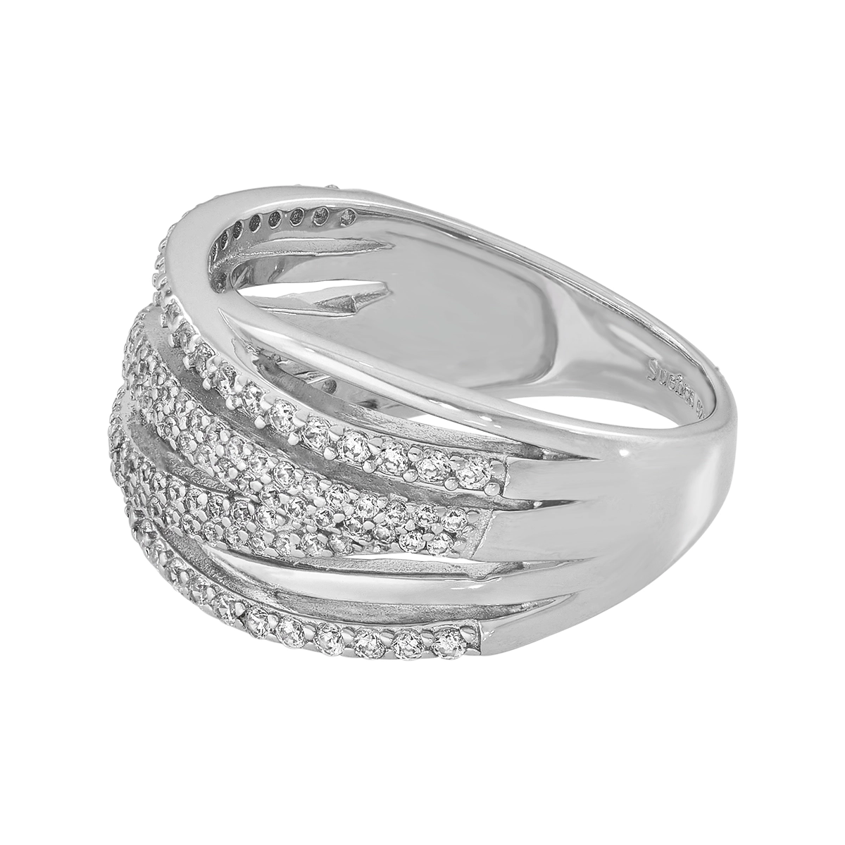 Anillo en plata Ley 925, con cristales, de la coleccion Sueños