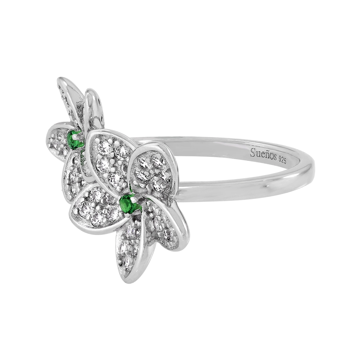 Anillo en plata Ley 925, con cristales, de la coleccion Sueños