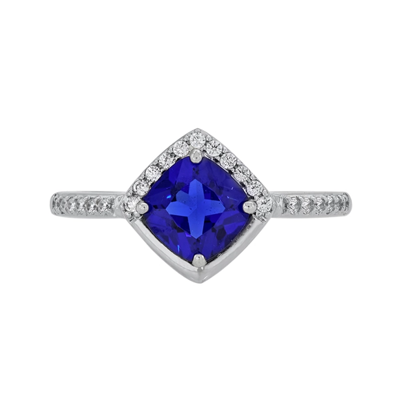 Anillo en plata Ley 925, con cristal central y decoración en cristales, de la coleccion Sueños