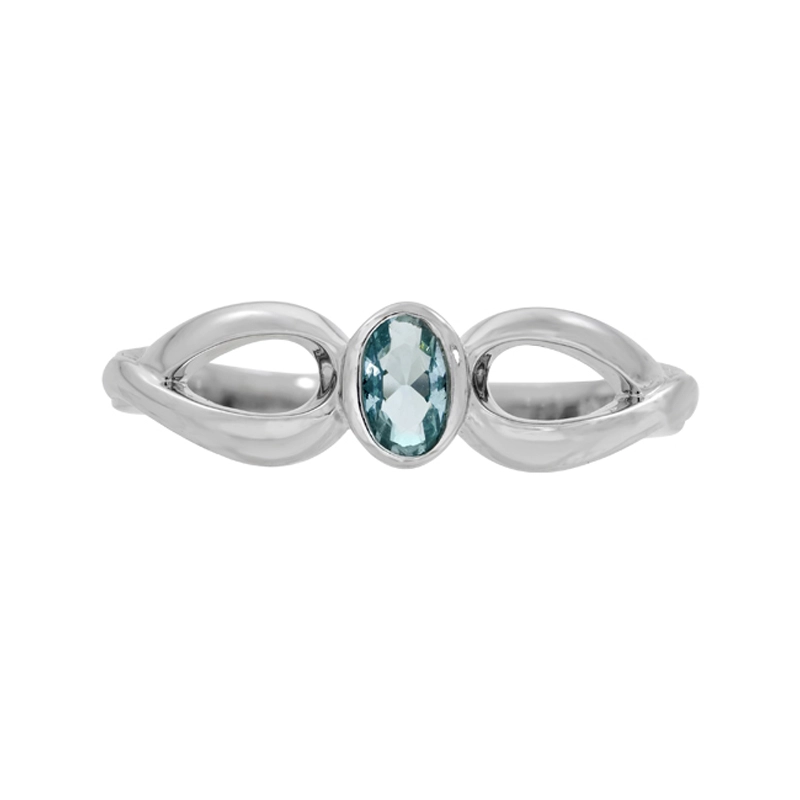 Anillo en plata Ley 925, con cristal central, de la coleccion Sueños