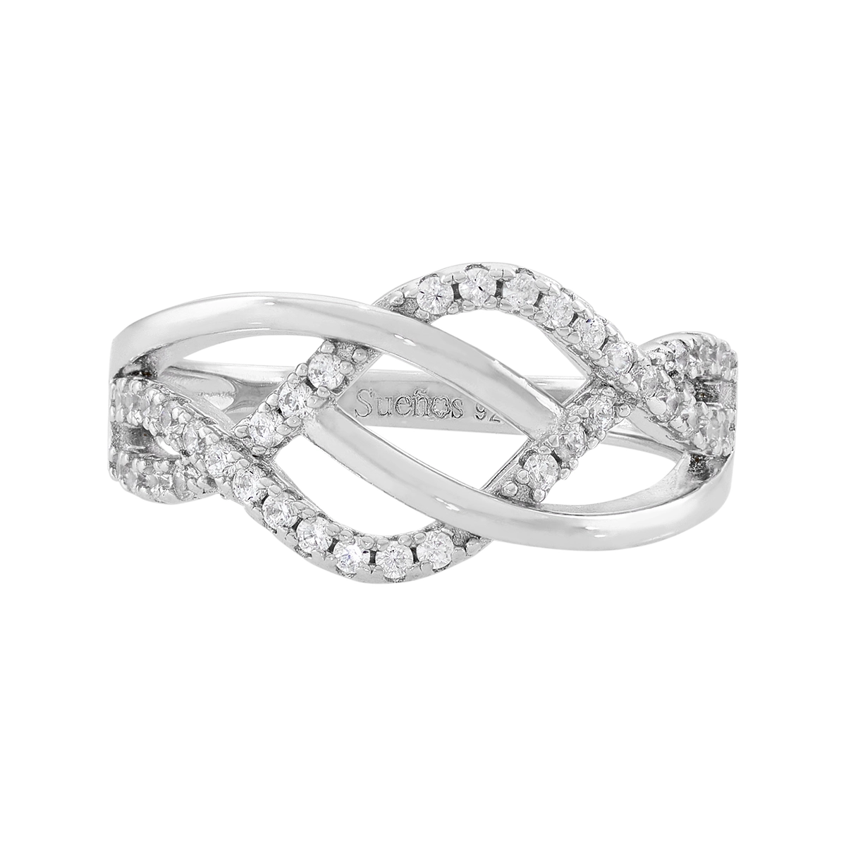 Anillo en plata Ley 925, con cristales, de la coleccion Sueños