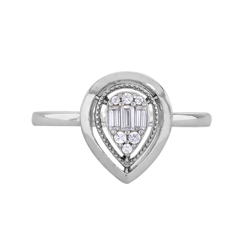 Anillo en plata Ley 925, con zircones, de la coleccion Sueños