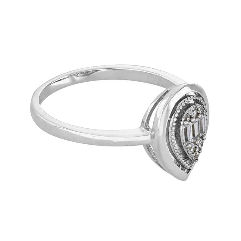 Anillo en plata Ley 925, con zircones, de la coleccion Sueños
