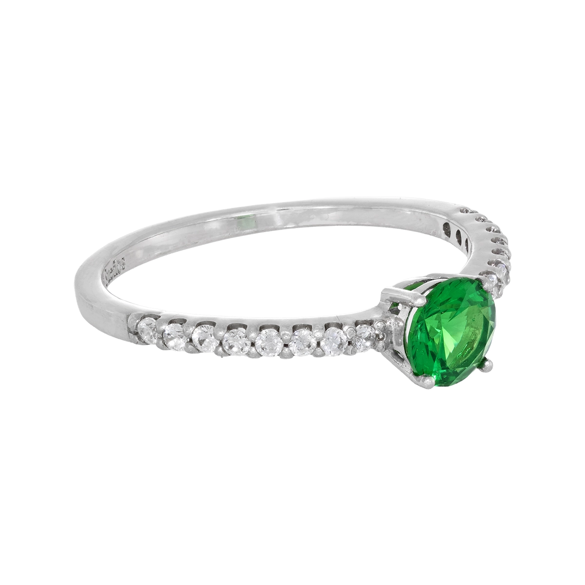 Anillo en plata Ley 925, con zircón col central y decoración en zircones, de la coleccion Sueños