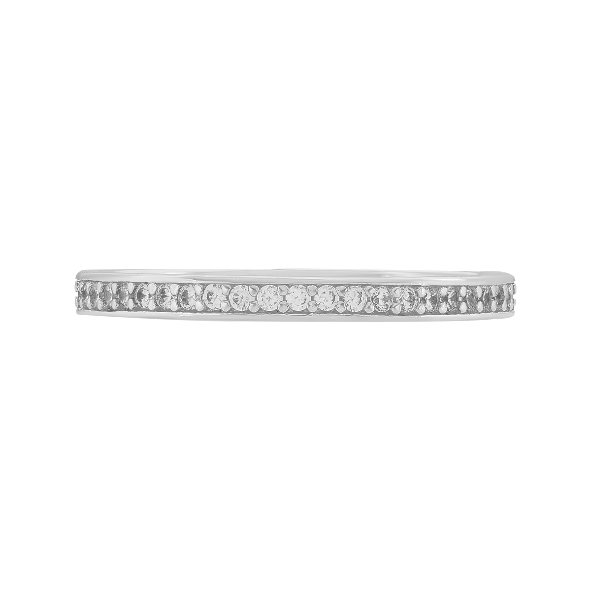 Anillo en plata Ley 925, con cristales, 2 mm. de ancho, de la coleccion Sueños