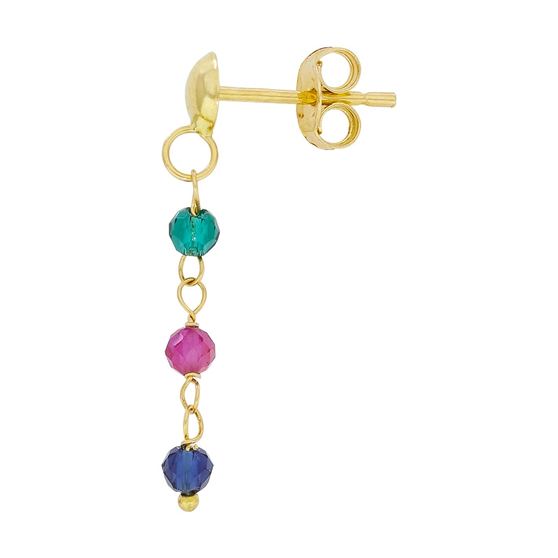 Aretes en oro amarillo de 18 Kilates, Tiras, con cuarzos