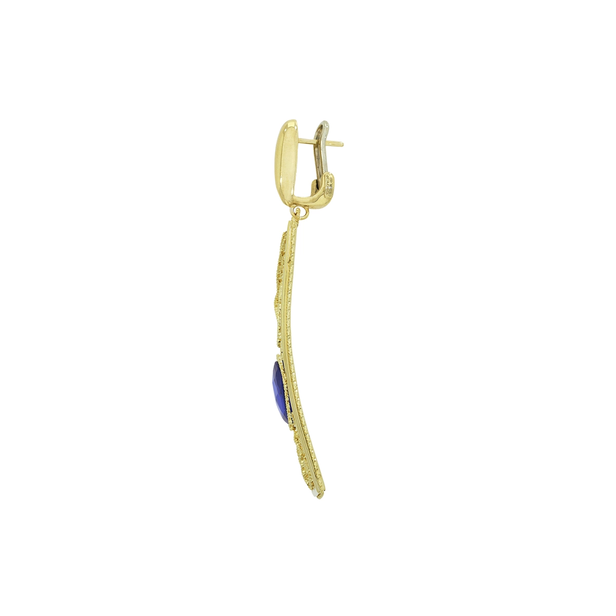 Aretes en oro amarillo de 18 Kilates con visos, Figuras geométricas, con cristales centrales