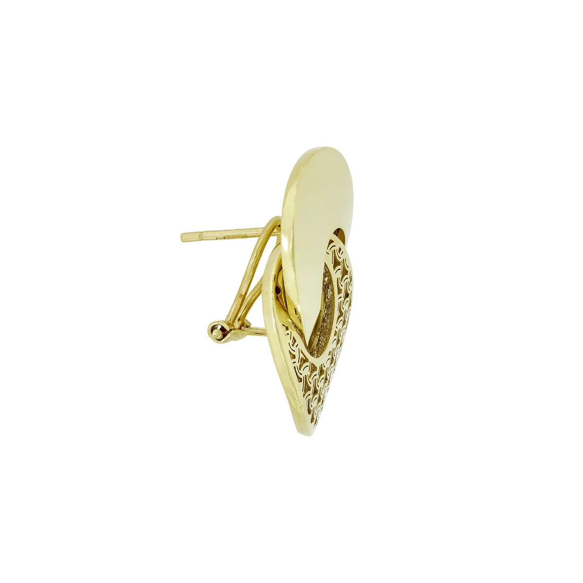 Aretes en oro amarillo de 18 Kilates con visos, Figuras geométricas