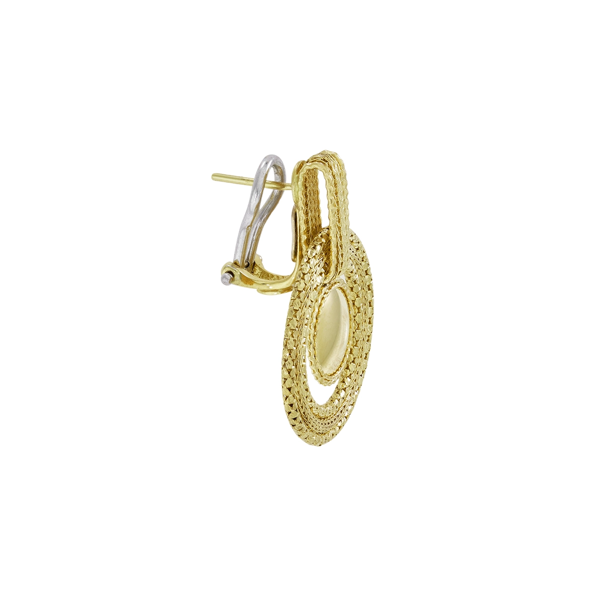 Aretes en oro amarillo de 18 Kilates con visos, Figuras geométricas