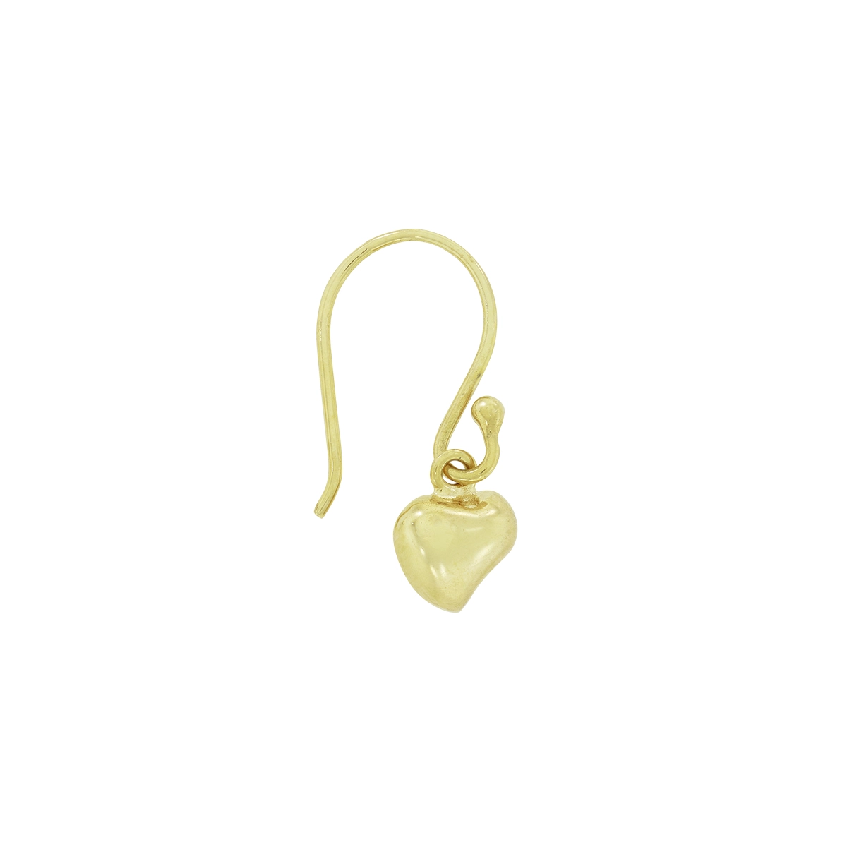 Aretes de corazón en oro amarillo de 18 Kilates