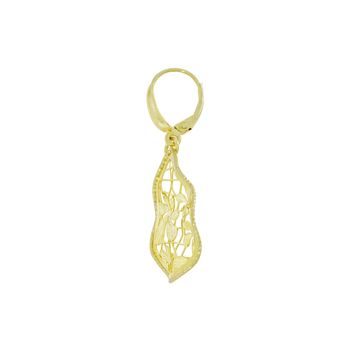 Aretes en oro amarillo de 18 Kilates con visos, Lágrima