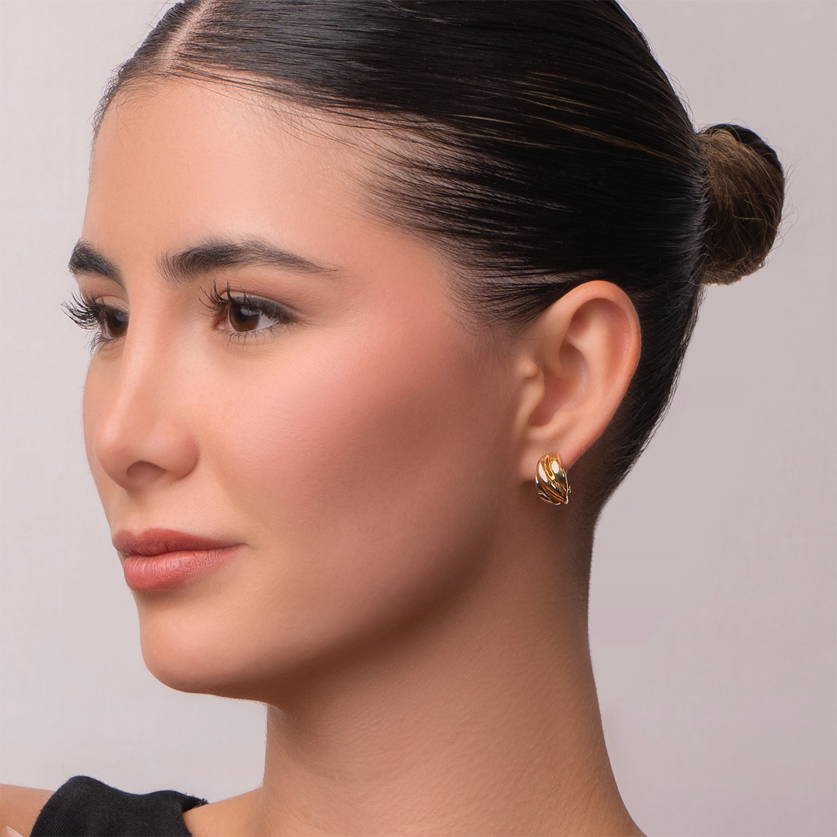 Aretes en oro amarillo de 18 Kilates, Franjas