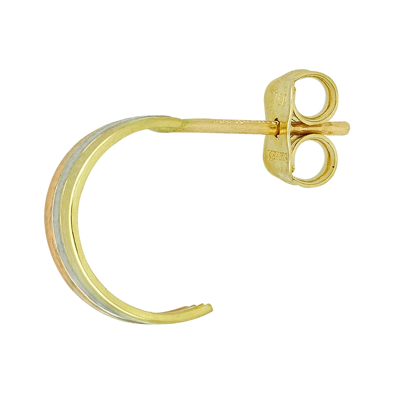 Aretes en oro amarillo de 18 Kilates, 1/2 caña