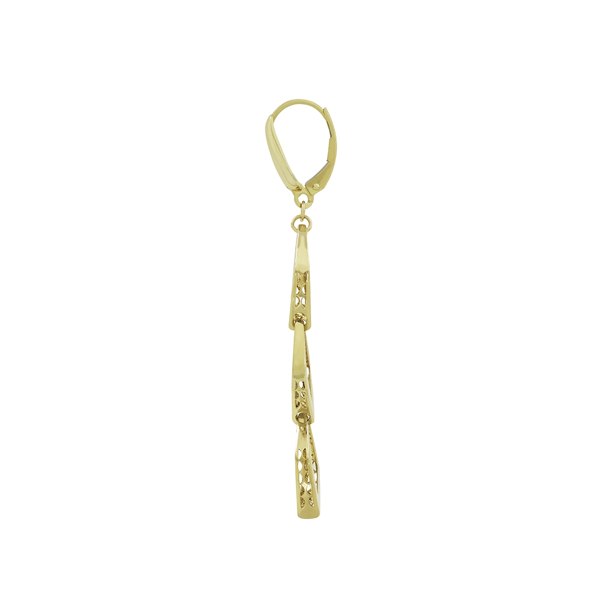 Aretes en oro amarillo de 18 Kilates con visos, Figuras geométricas
