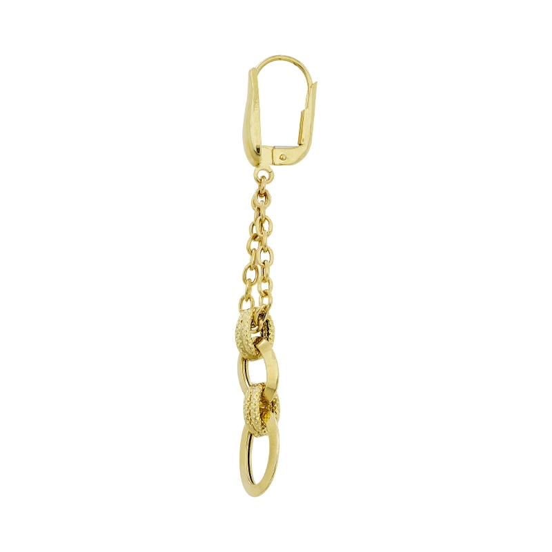 Aretes en oro amarillo de 18 Kilates, Tiras