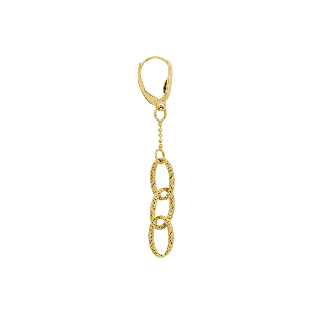 Aretes en oro amarillo de 18 Kilates con visos satinado, Figuras geométricas
