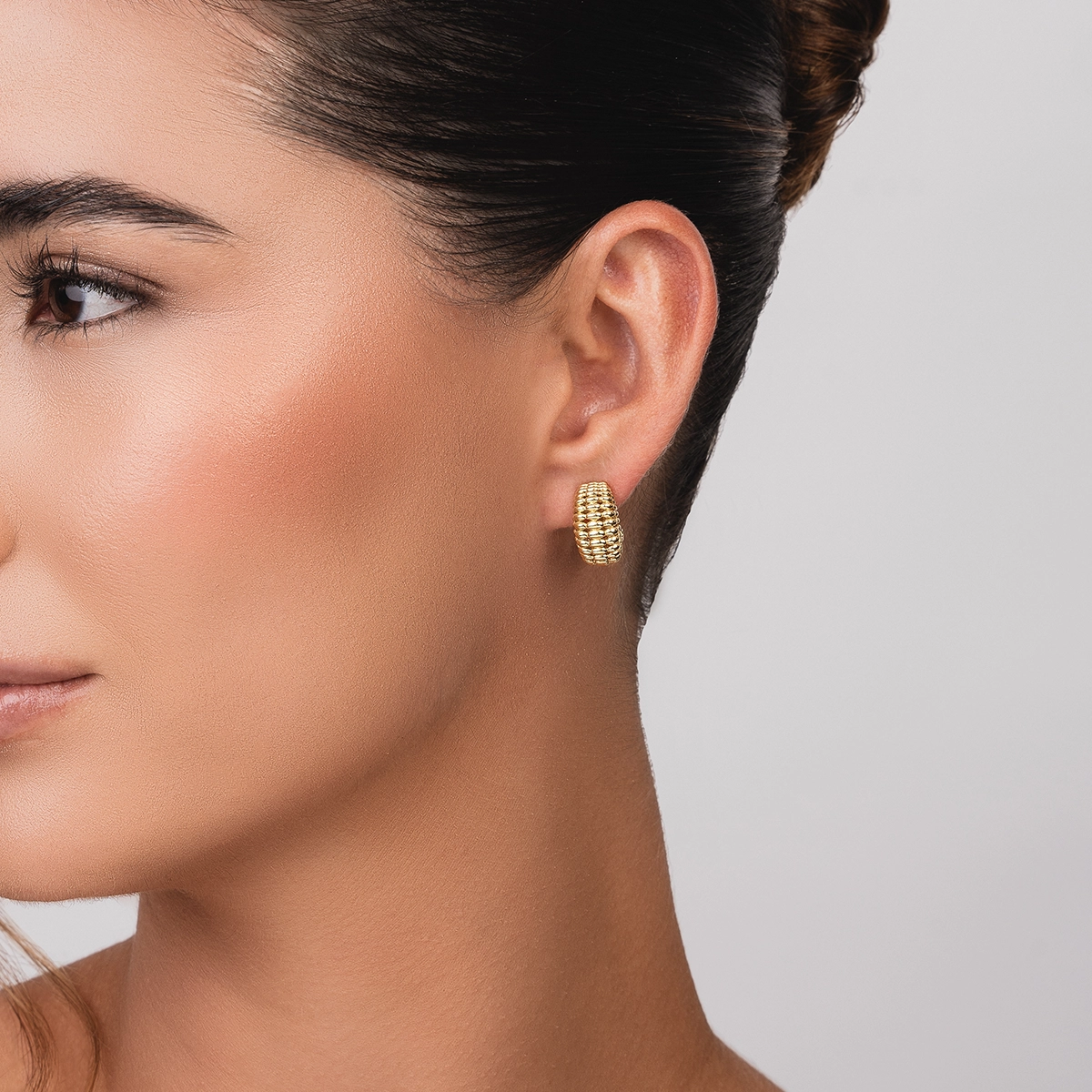 Aretes en oro amarillo de 18 Kilates, Franjas