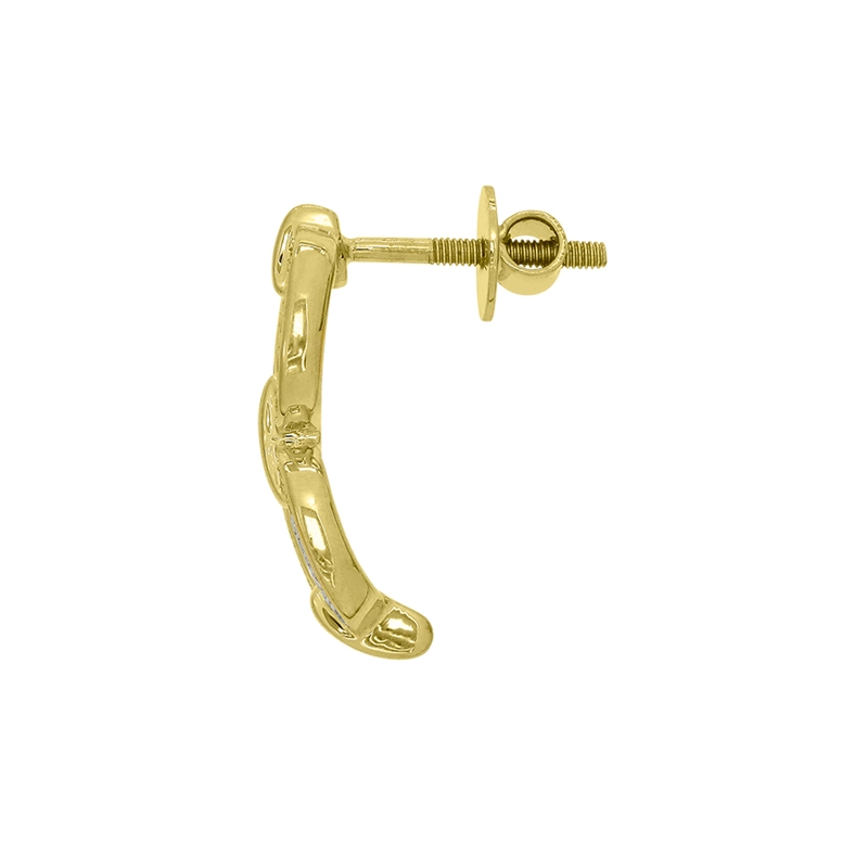 Aretes en oro amarillo de 18 Kilates, Figuras geométricas, con diamantes de 0.20 Ct