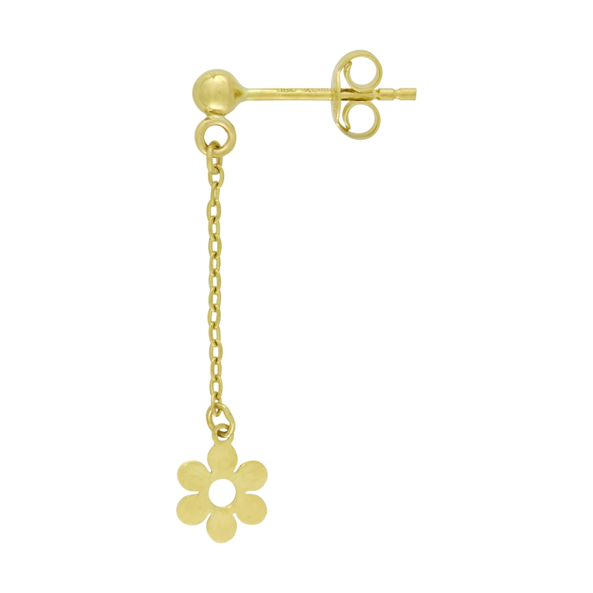 Aretes en oro amarillo de 18 Kilates, Flores