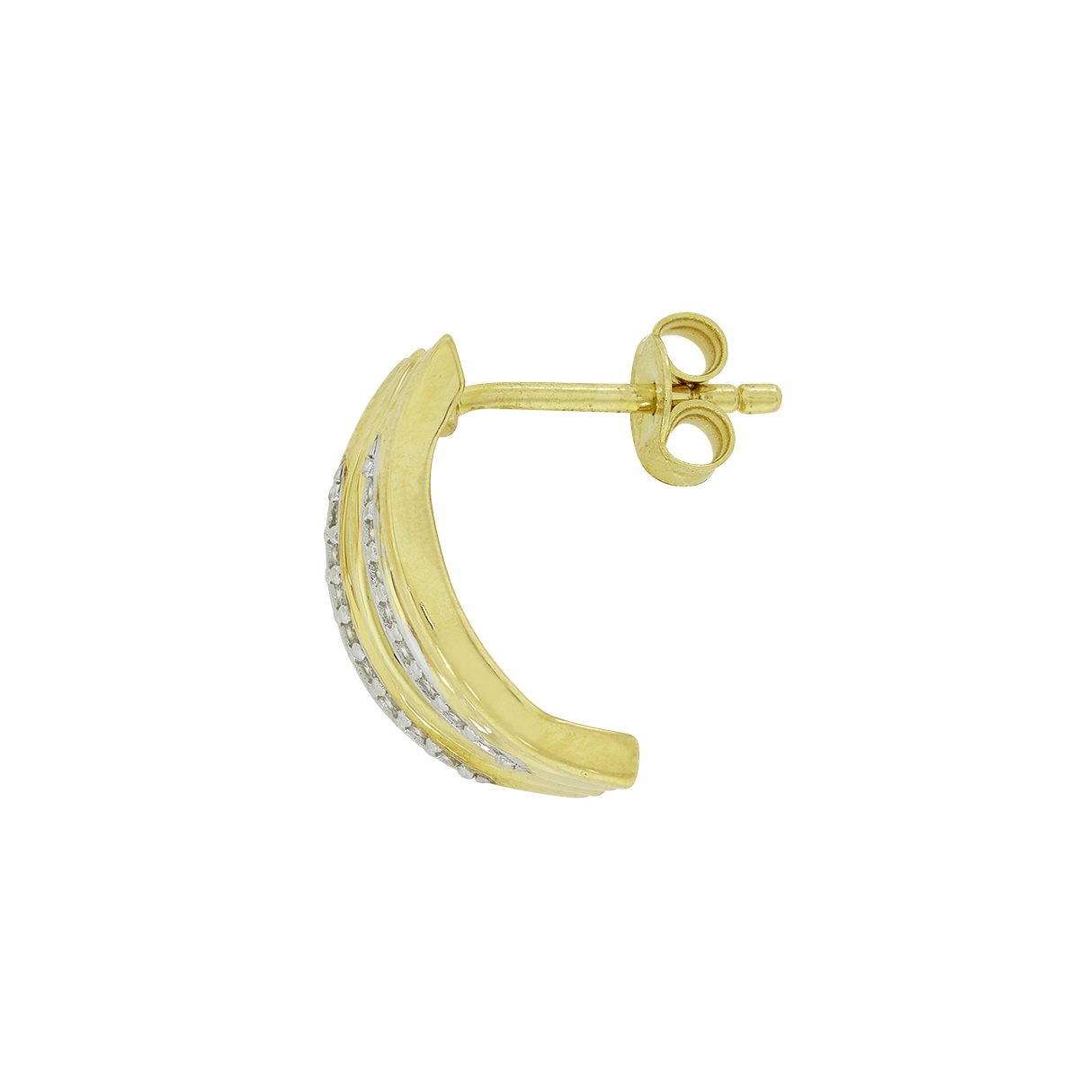 Aretes en oro amarillo de 18 Kilates, Franjas, con diamantes de 0.16 Ct