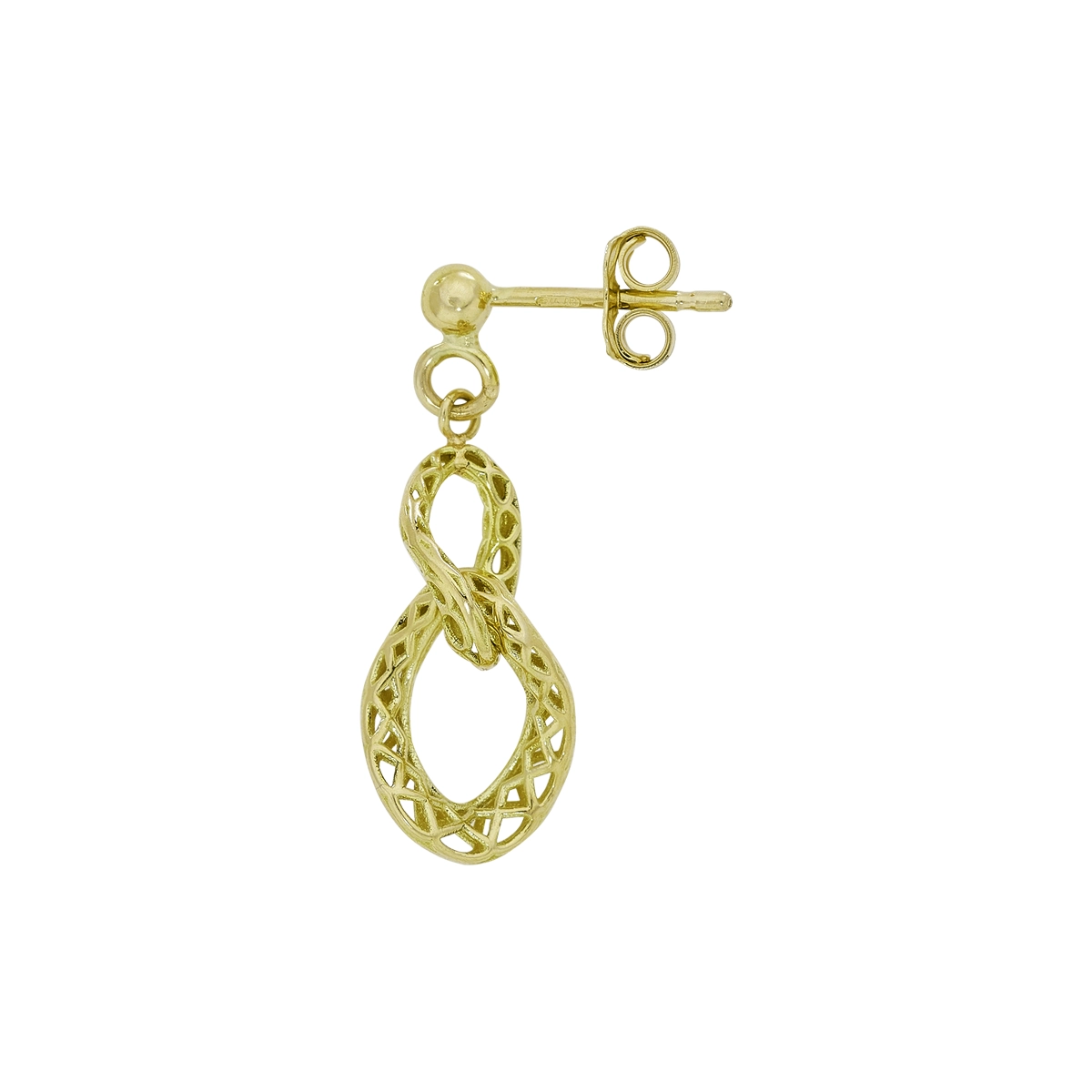 Aretes en oro amarillo de 18 Kilates con visos, Figuras geométricas