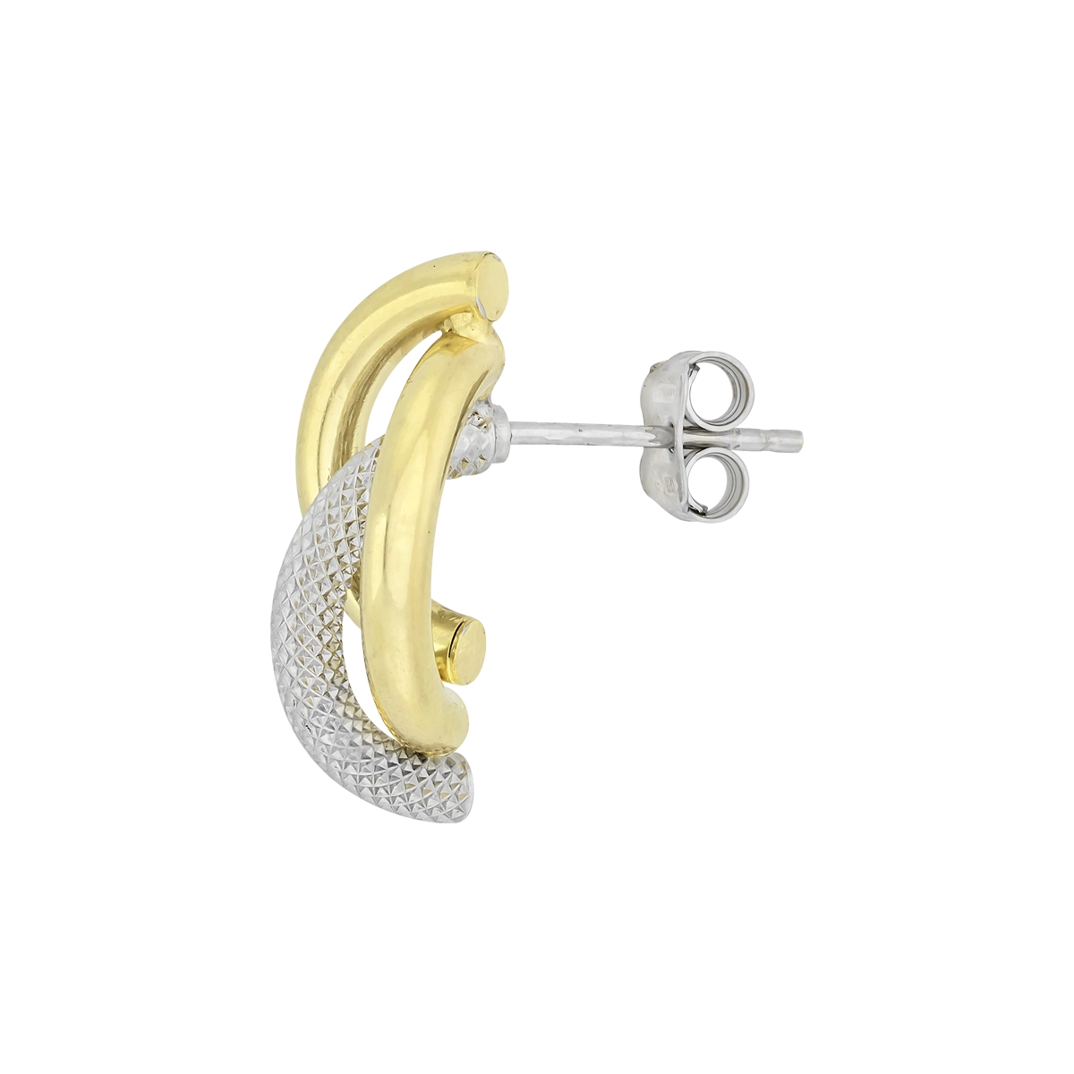 Aretes en oro amarillo de 18 Kilates con visos, Franjas
