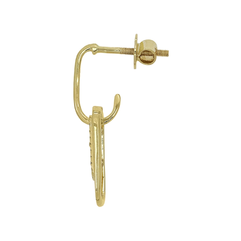 Aretes en oro amarillo de 18 Kilates, Figuras geométricas, con diamantes de 0.11 Ct