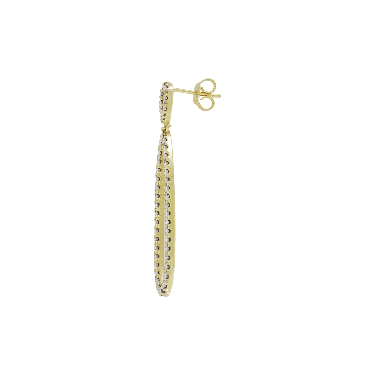 Aretes en oro amarillo de 18 Kilates con visos, Lágrima