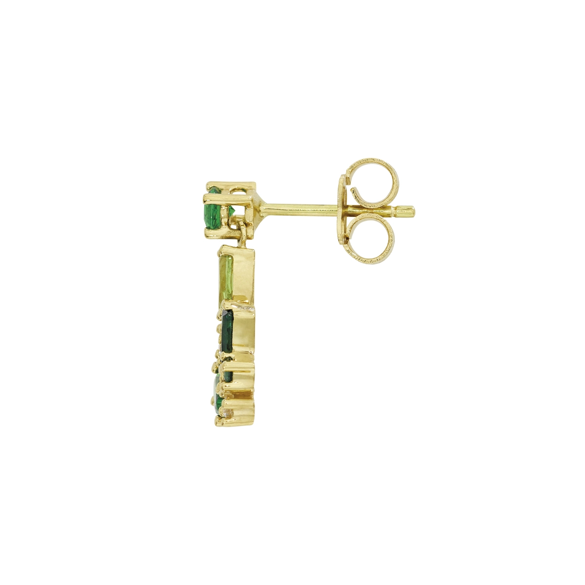 Aretes en oro amarillo de 18 Kilates, Uñas+decoración, con zircones y zircones