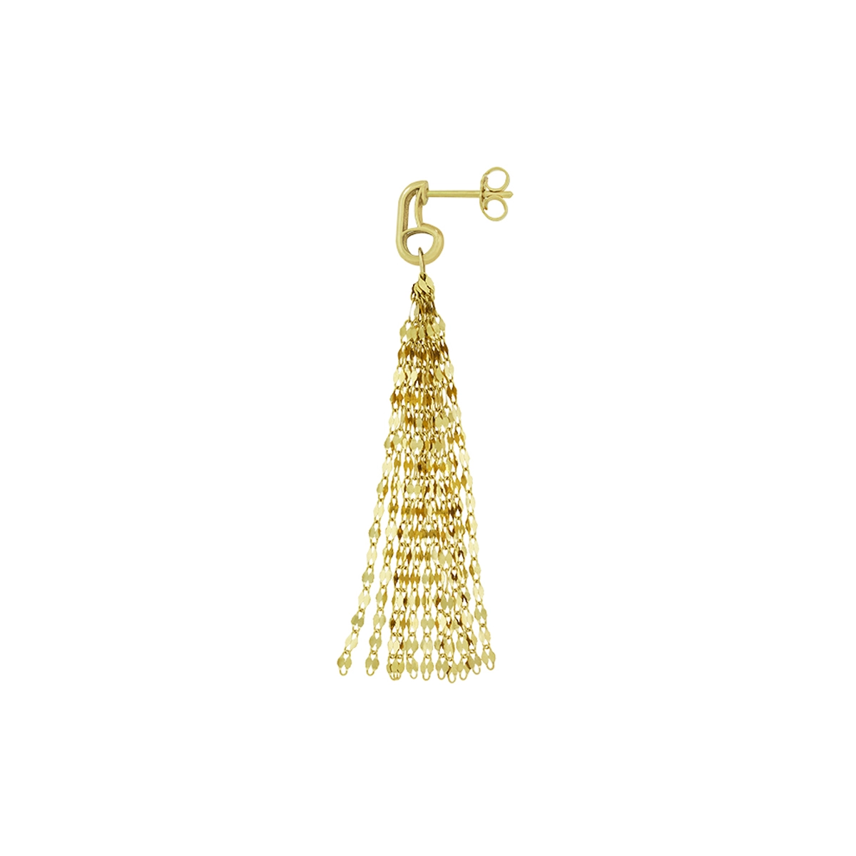 Aretes en oro amarillo de 18 Kilates con visos, Tiras