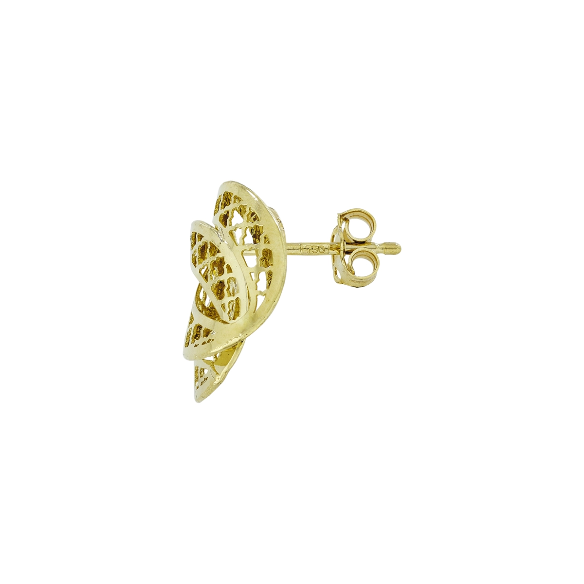 Aretes en oro amarillo de 18 Kilates con visos, Figuras geométricas