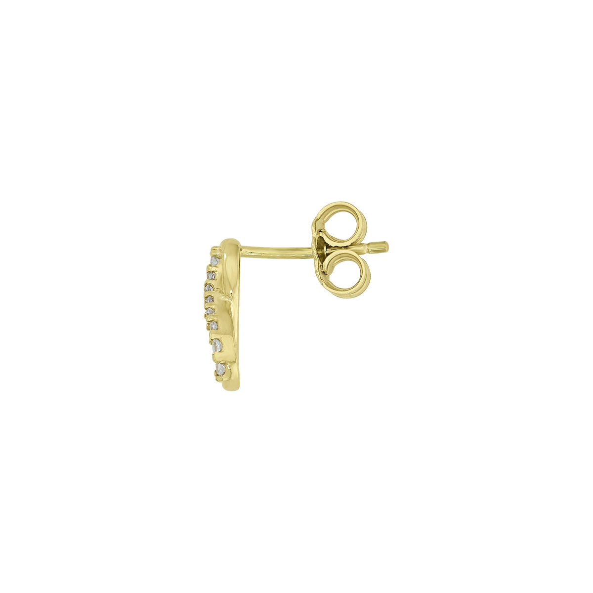 Aretes en oro amarillo de 18 Kilates, Infinito, con zircones