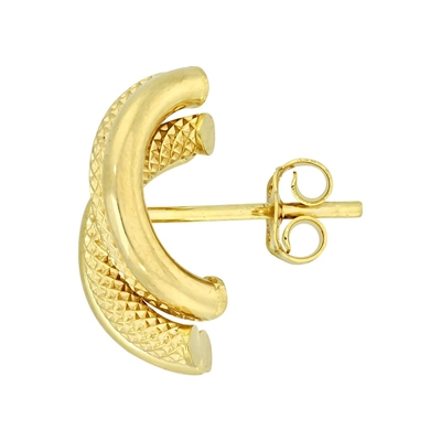 Aretes en oro amarillo de 18 Kilates con visos, Franjas