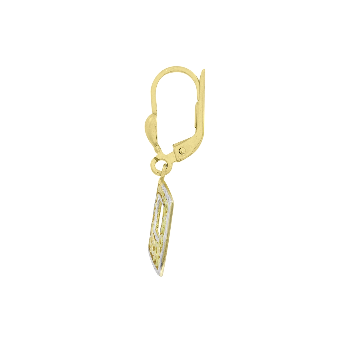 Aretes en oro amarillo de 18 Kilates con visos, Figuras geométricas