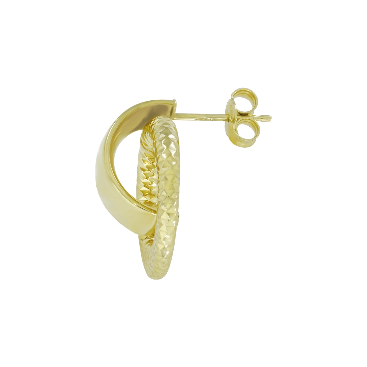 Aretes en oro amarillo de 18 Kilates con visos, Figuras geométricas