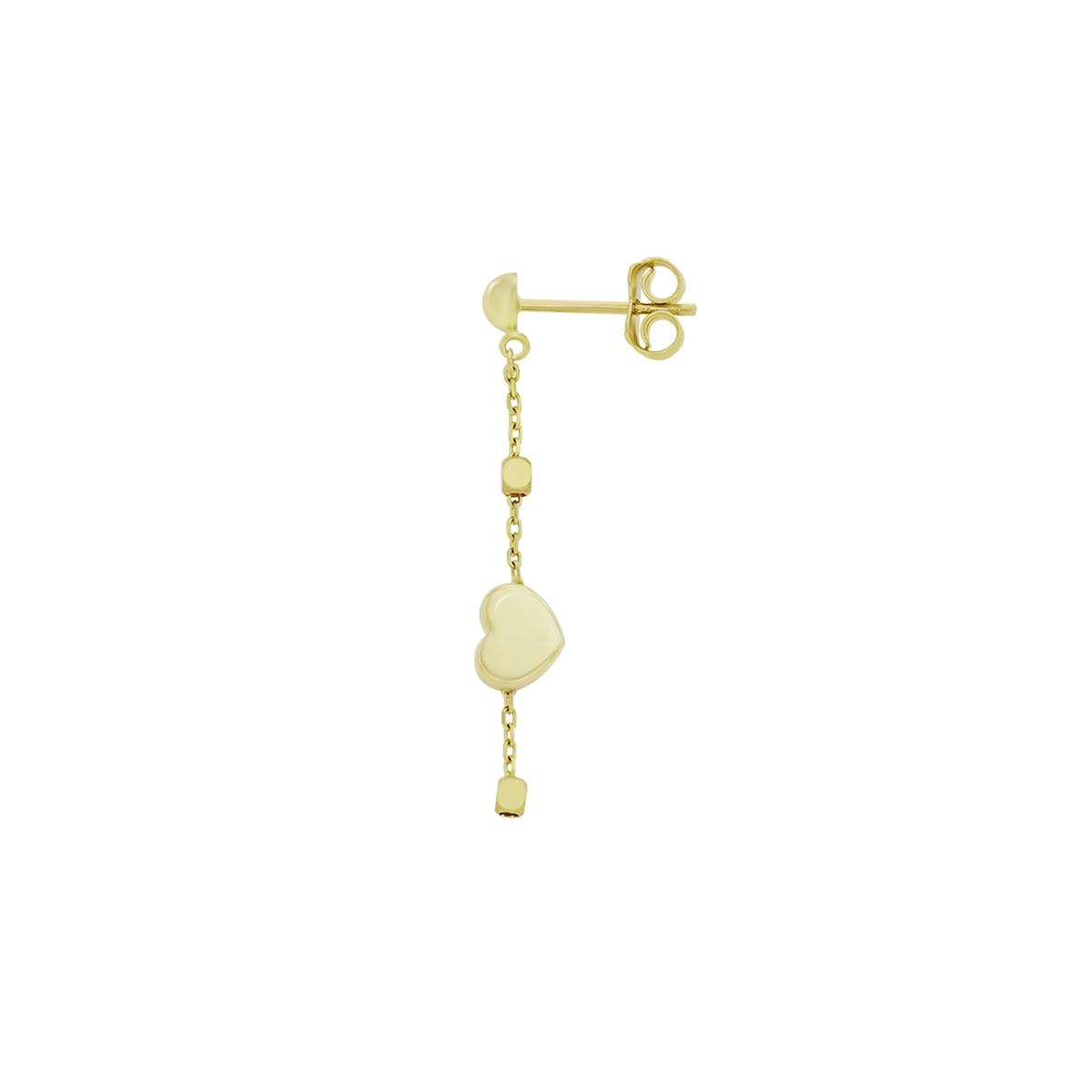 Aretes en oro amarillo de 18 Kilates, Corazón