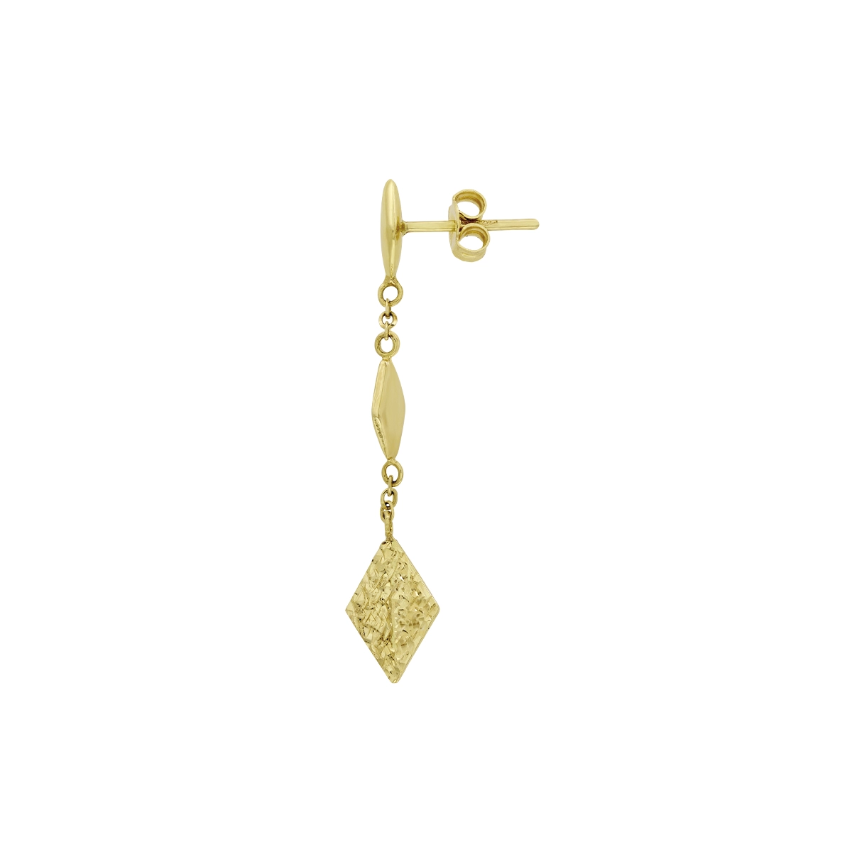Aretes en oro amarillo de 18 Kilates con visos, Figuras geométricas