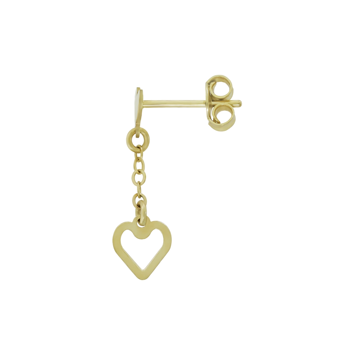 Aretes en oro amarillo de 18 Kilates, Corazón