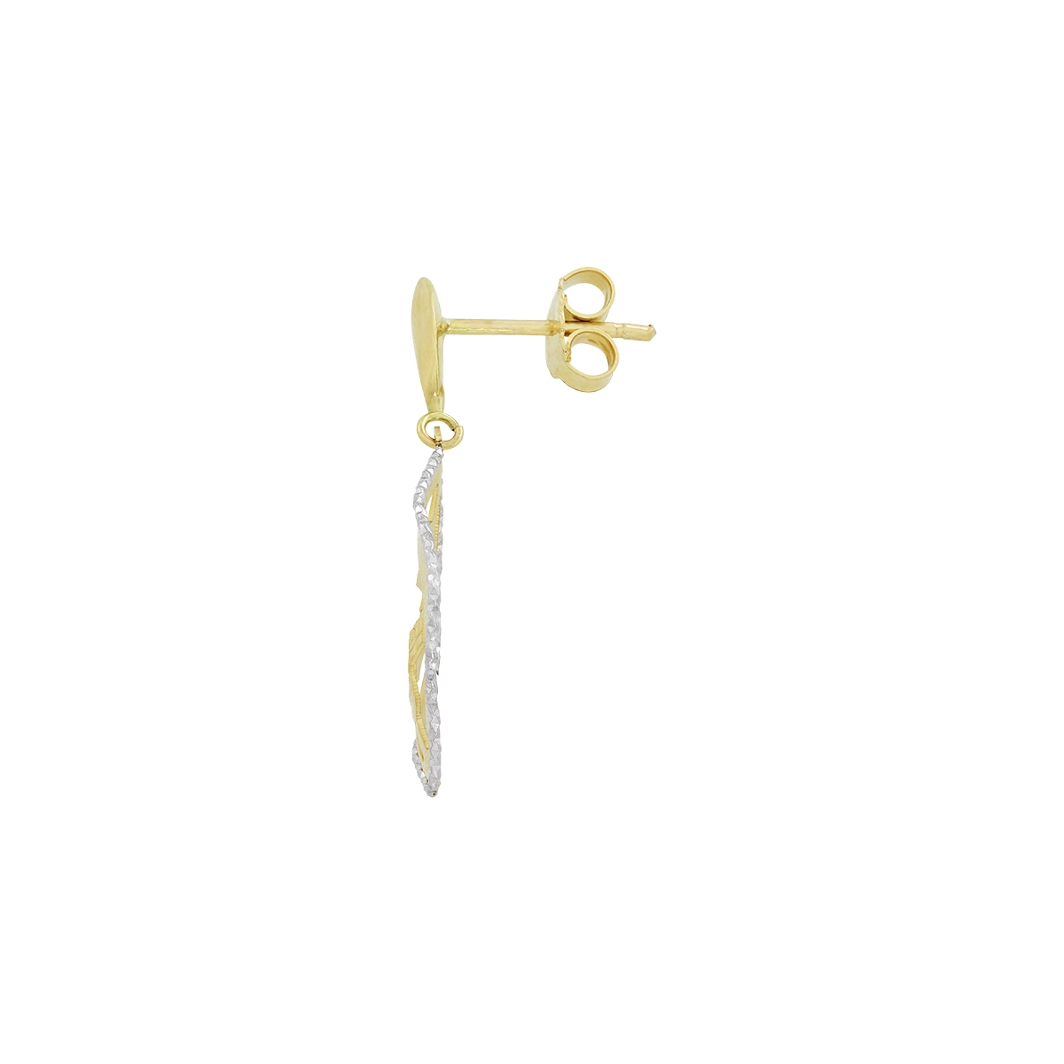 Aretes en oro amarillo de 18 Kilates con visos, Figuras geométricas