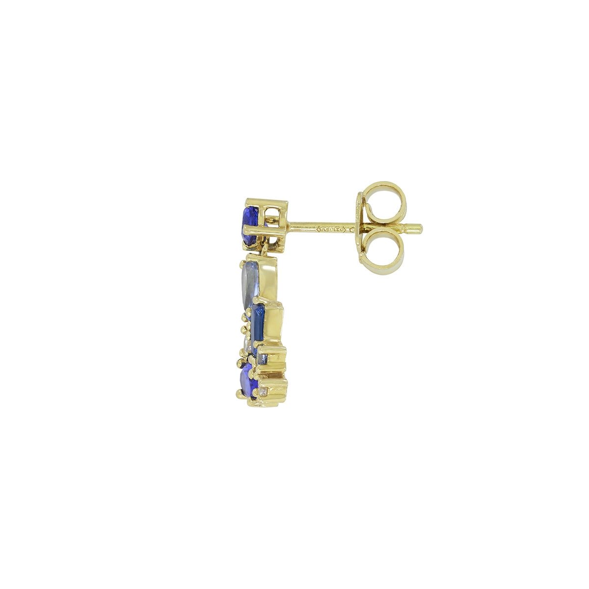 Aretes en oro amarillo de 18 Kilates, Uñas+decoración, con zircones