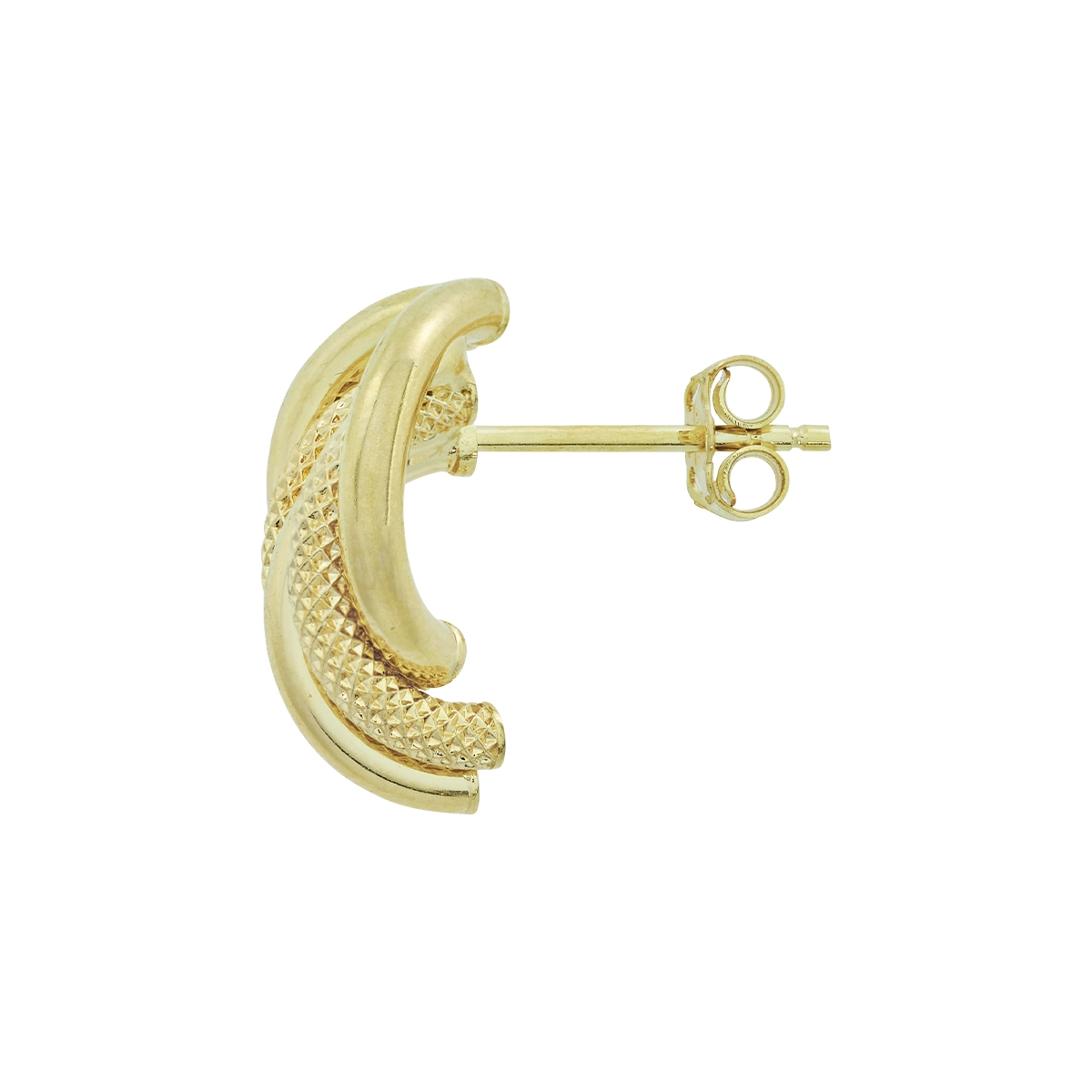 Aretes en oro amarillo de 18 Kilates con visos, Franjas