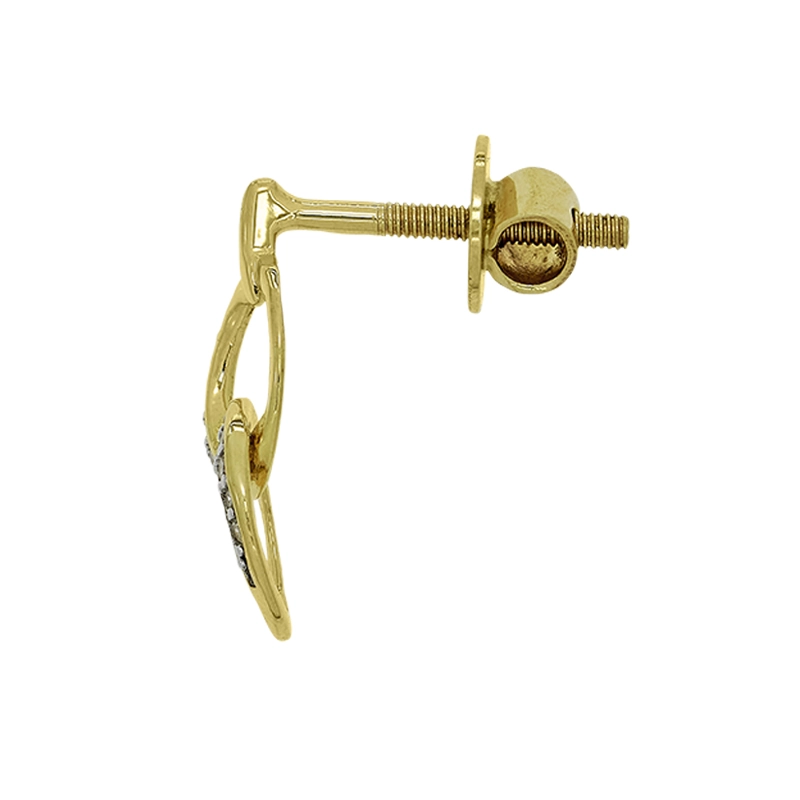 Aretes en oro amarillo de 18 Kilates, Figuras geométricas, con diamantes de 0.06 Ct