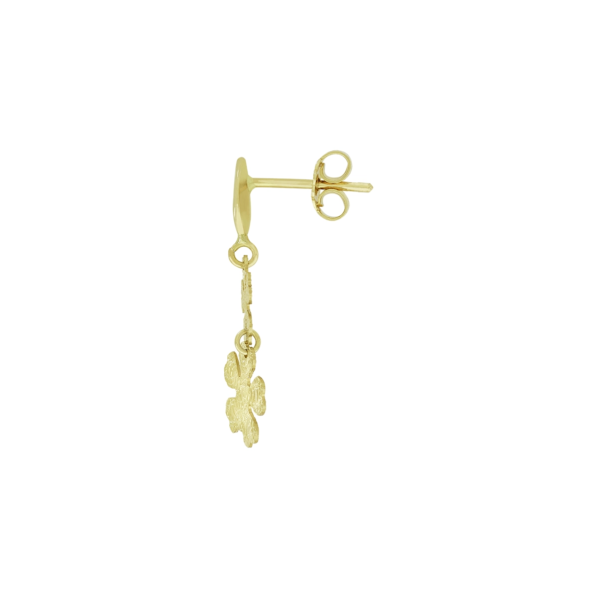 Aretes de flores en oro amarillo de 18 Kilates con visos